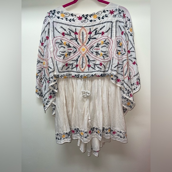 Free People Embroidered Cream Mini Dress - Picture 3 of 6